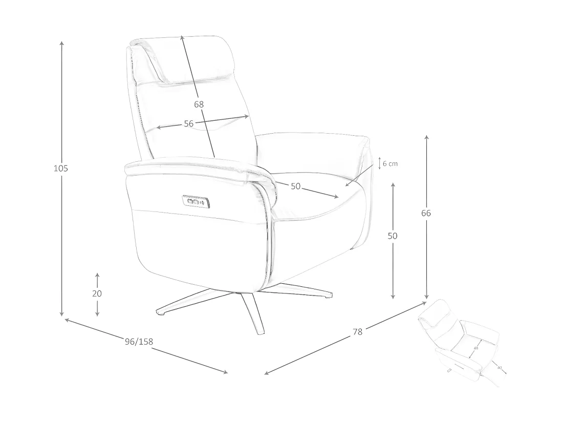 Fauteuil pivotant en cuir marron 5115 ANGEL CERDA