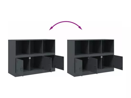 Buffet anthracite 99x39x73 cm acier