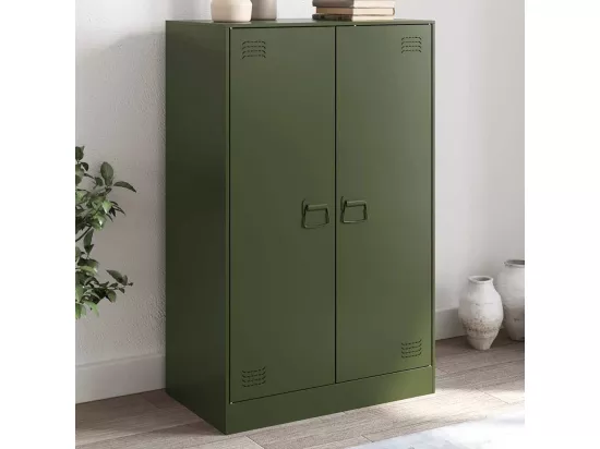 Buffet vert olive 67x39x107 cm acier