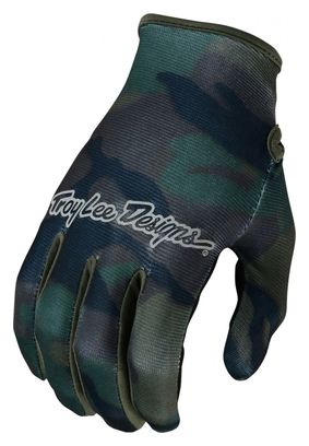 Gants Troy Lee Designs Flowline Brushed Camo Army Vert