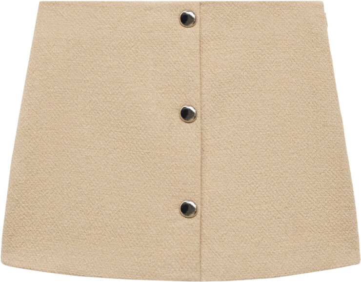MANGO Button detail miniskirt Medium brown
