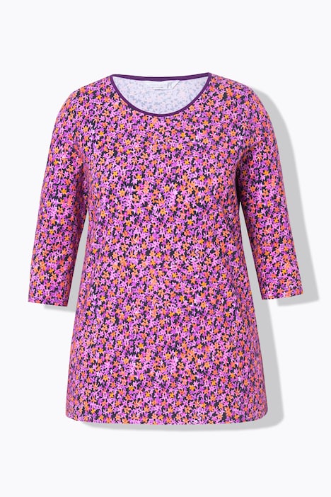 T-Shirt, Classic Fit, Blümchenmuster