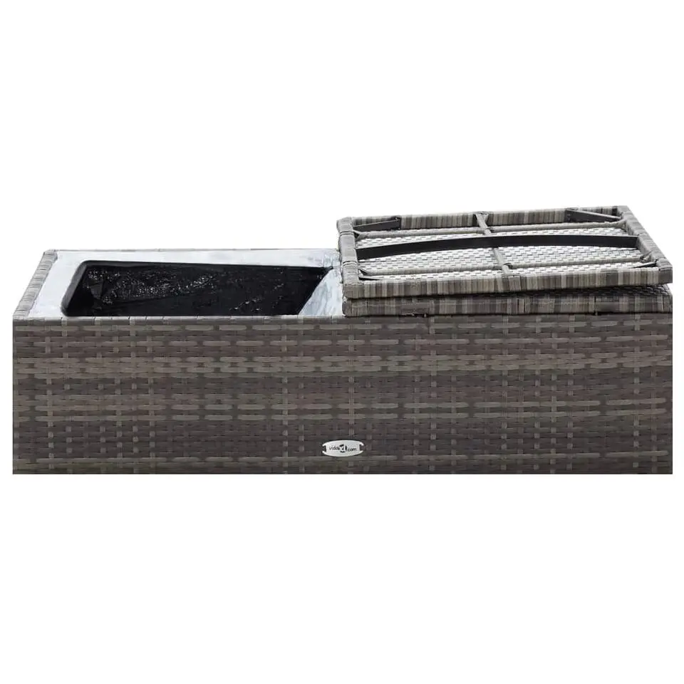 VIDAXL 2-delige Loungeset met kussens poly rattan grijs