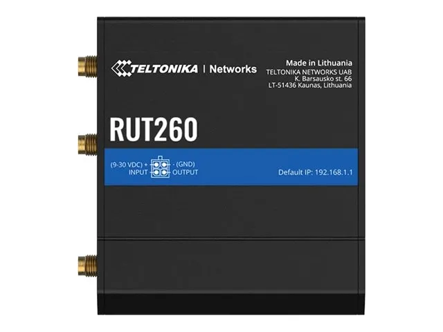 Teltonika RUT260 - Trådløs router - WWAN 2,4 GHz - 3G, 4G - DIN monterbar på skinne
