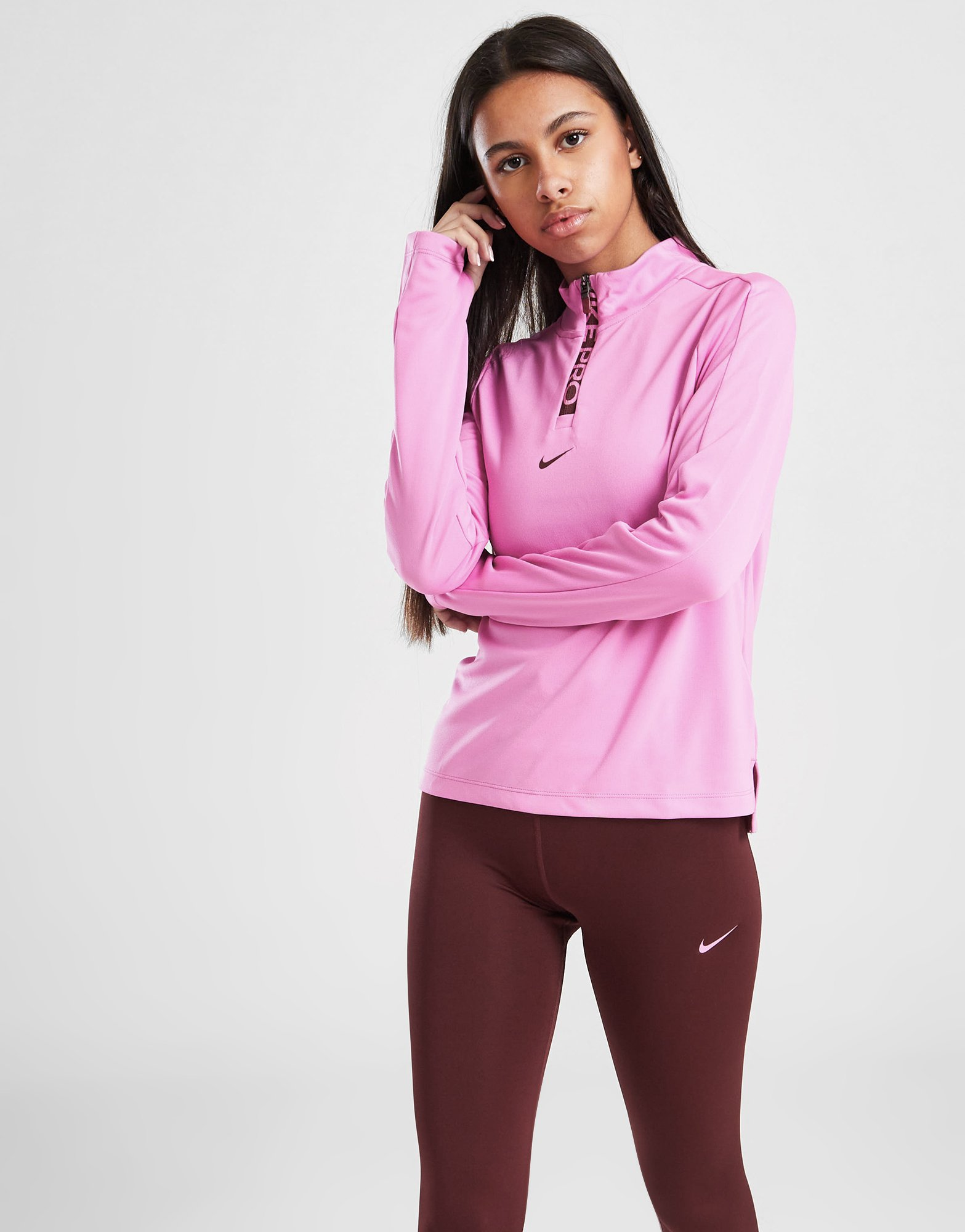 Nike Girls' Fitness Long Sleeve 1/2 Zip Top Junior