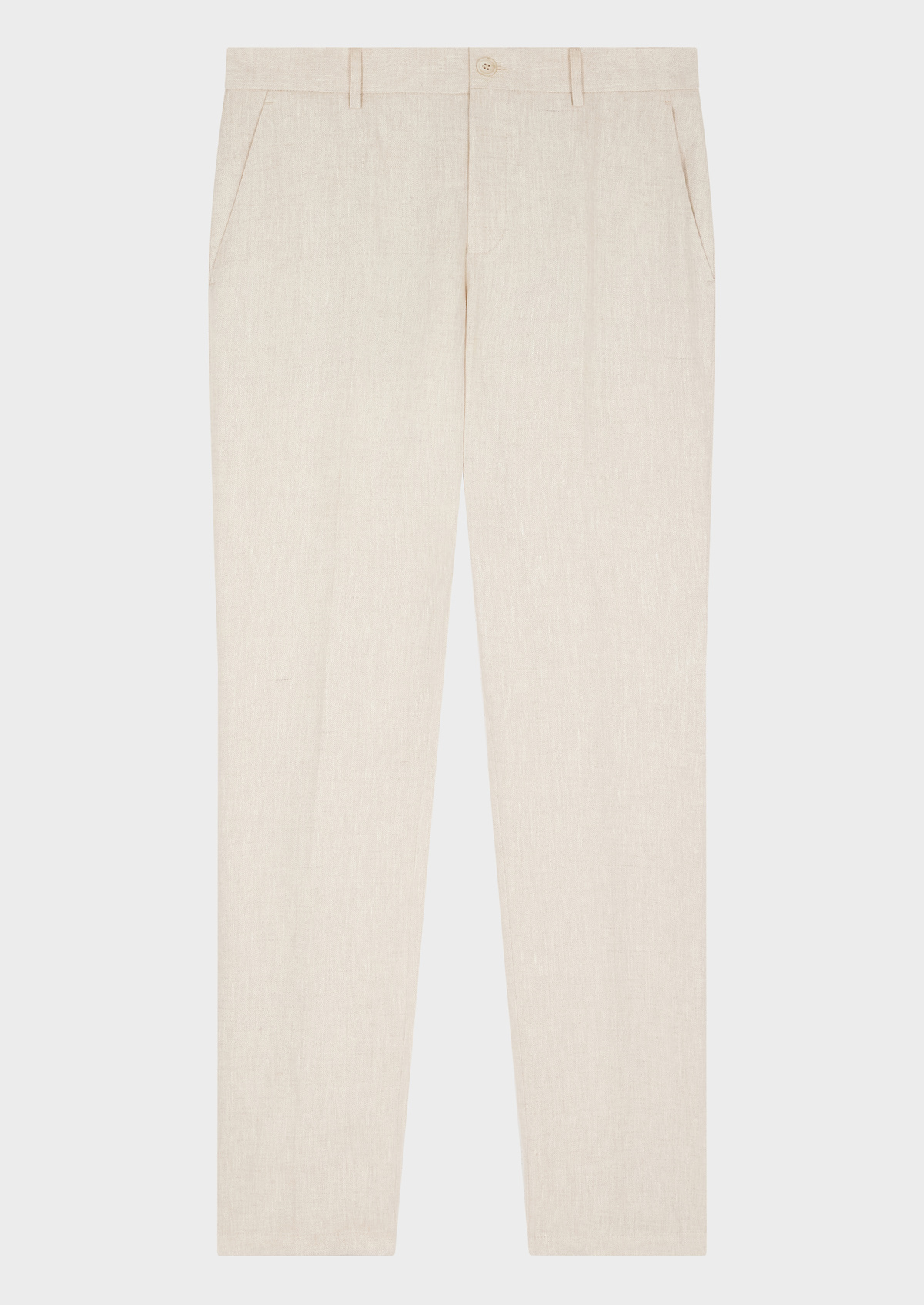 Pantalon coordonnable Slim en lin uni beige