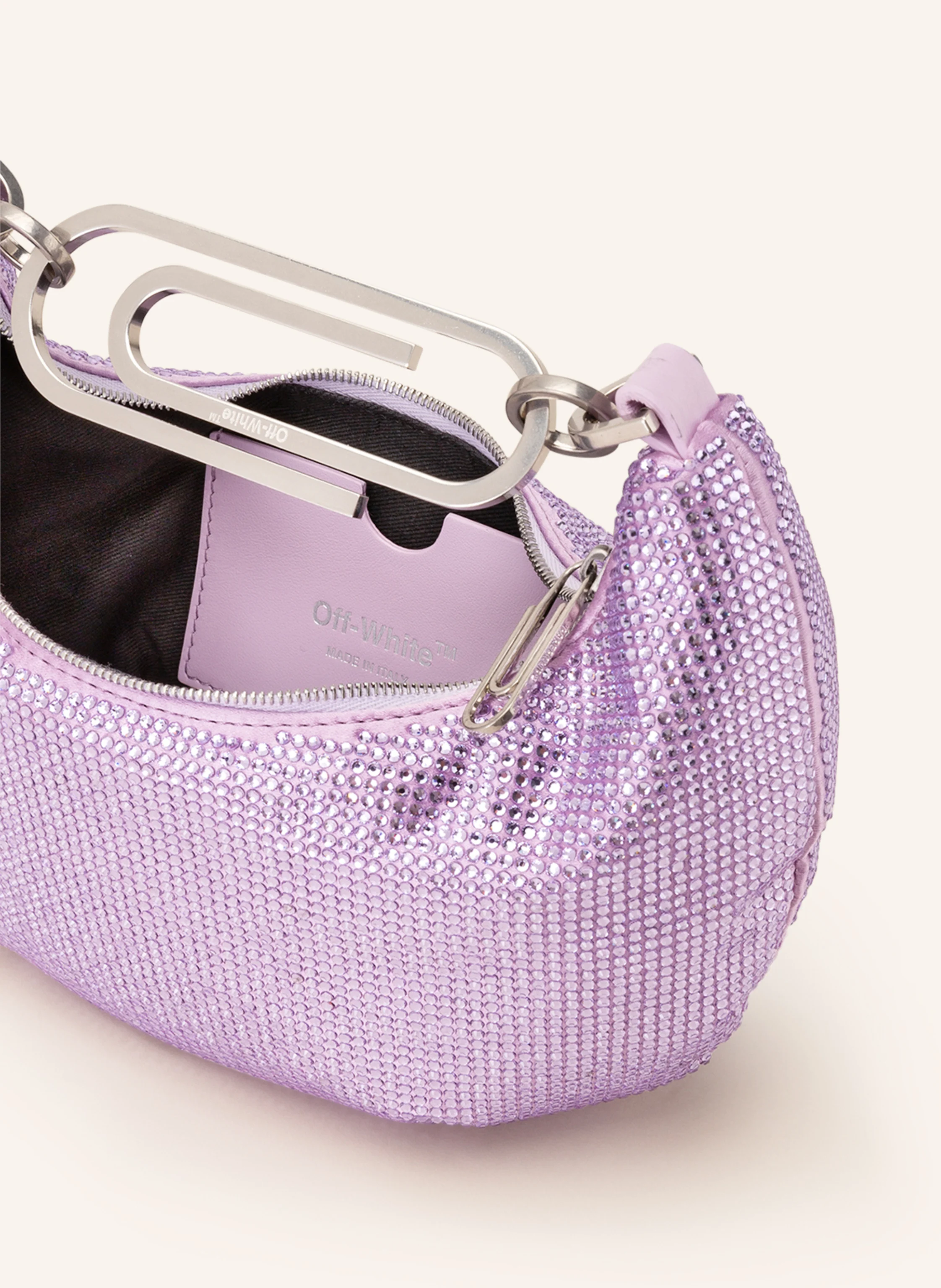 Off-White Hobo-Bag mit Schmucksteinen