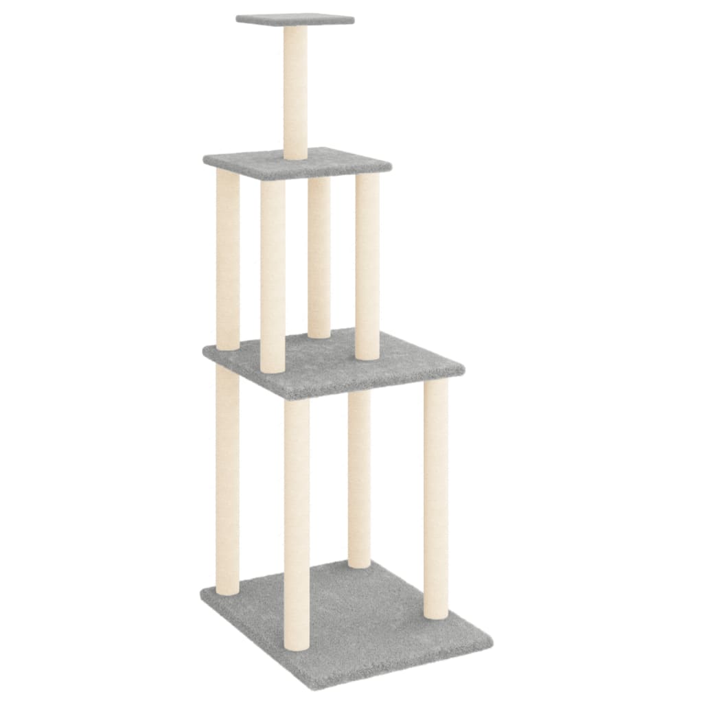 Arranhador para gatos vidaXL com postes de sisal cinza claro