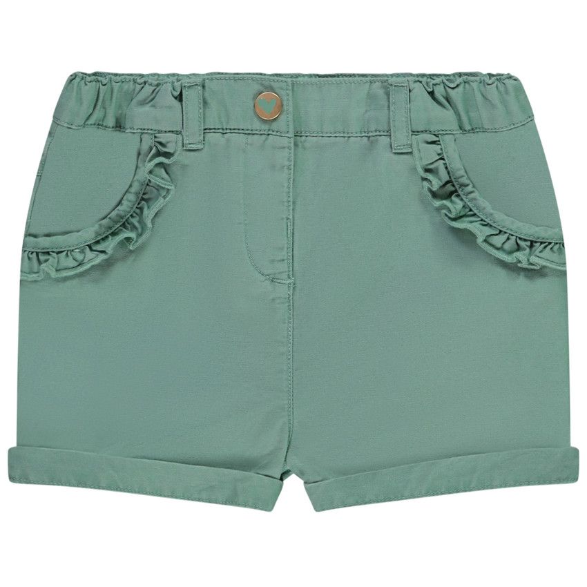 Short à poches volantées pour bébé fille - Vert
