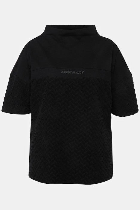 Sweatshirt, Frottee, Zacken, Stehkragen, Halbarm
