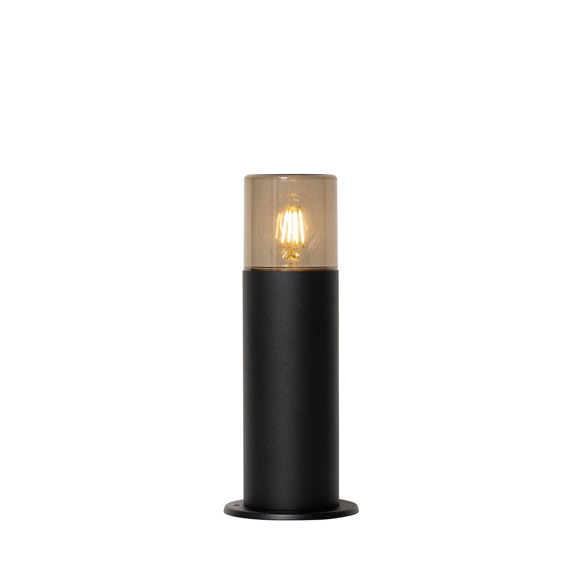 Staande buitenlamp, zwart met rookkap, 30 cm, IP44 - Odense
