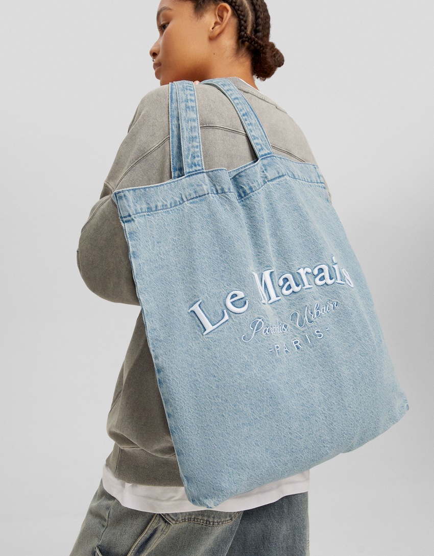 Sacola de compras com slogan