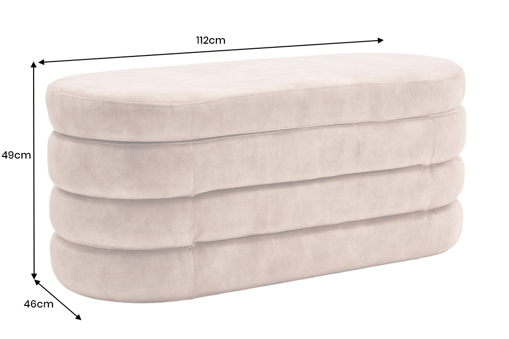 Extravagante Polsterbank VOGUE 115cm rost braun Samt Sitzbank mit Stauraum
