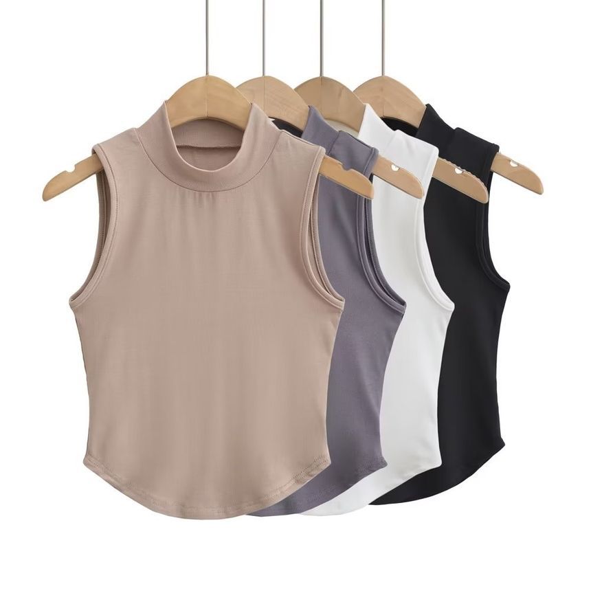 Flotto - Tanktop met lage hals en effen crop top
