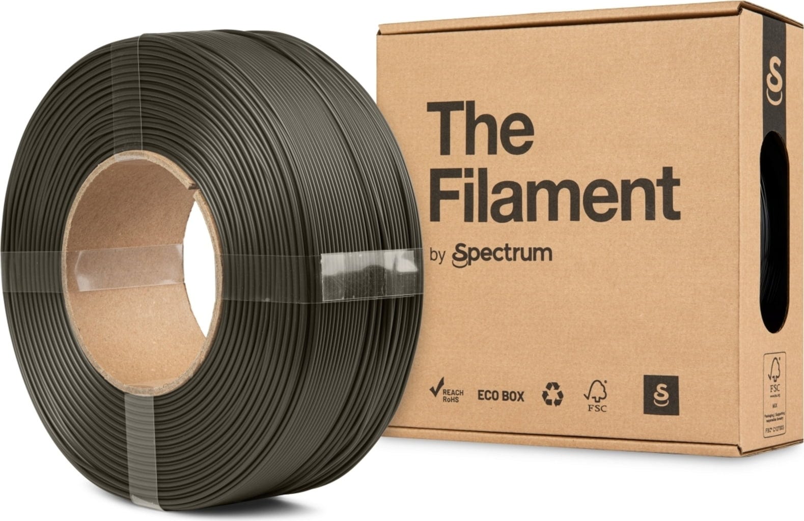 The Filament  Refill PLA Matte Military Olive, 1,75 mm / 1000 g    Mattes PLA ohne Spule für funktionale & dekorative Anwendungen in Military Olive