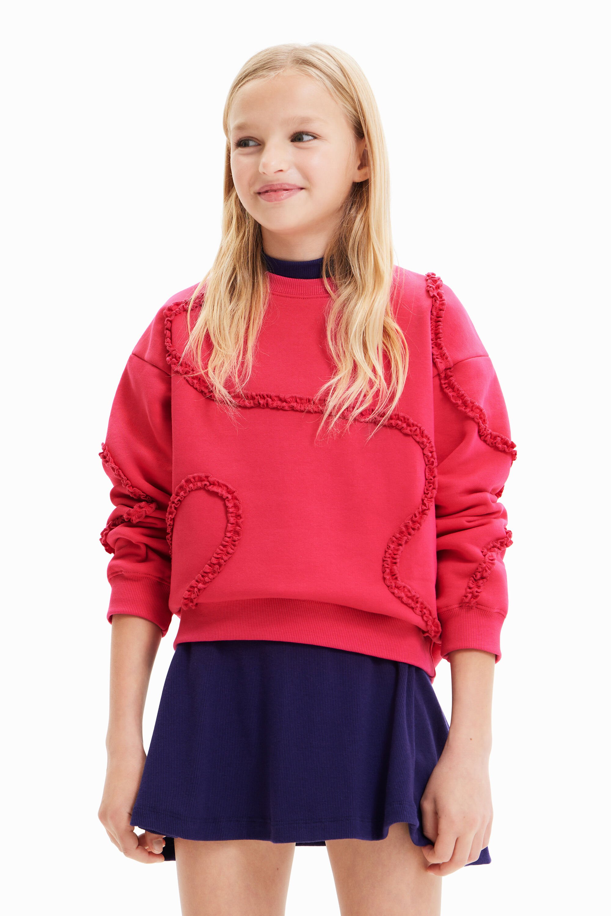 Sweat-shirt ruban plissé