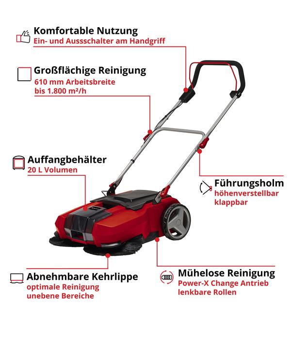 Einhell Akku-Kehrmaschine TE-SW 18/610 Li-Solo
