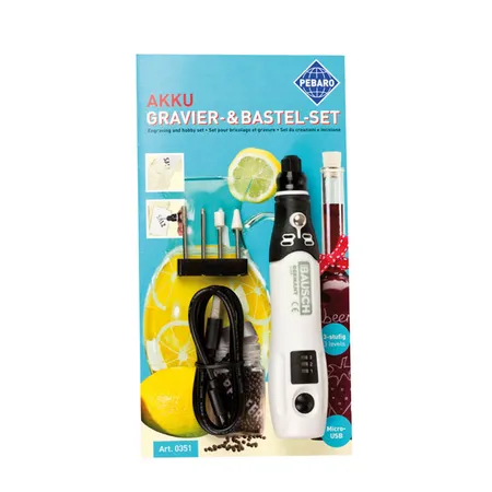 Pebaro Graviergerät 3-stufig, 4 Aufsätze, USB
