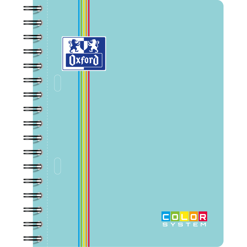 Cahier spirale Oxford color system integrale 17,5 x 21 cm - grand carreaux - 180 pages
