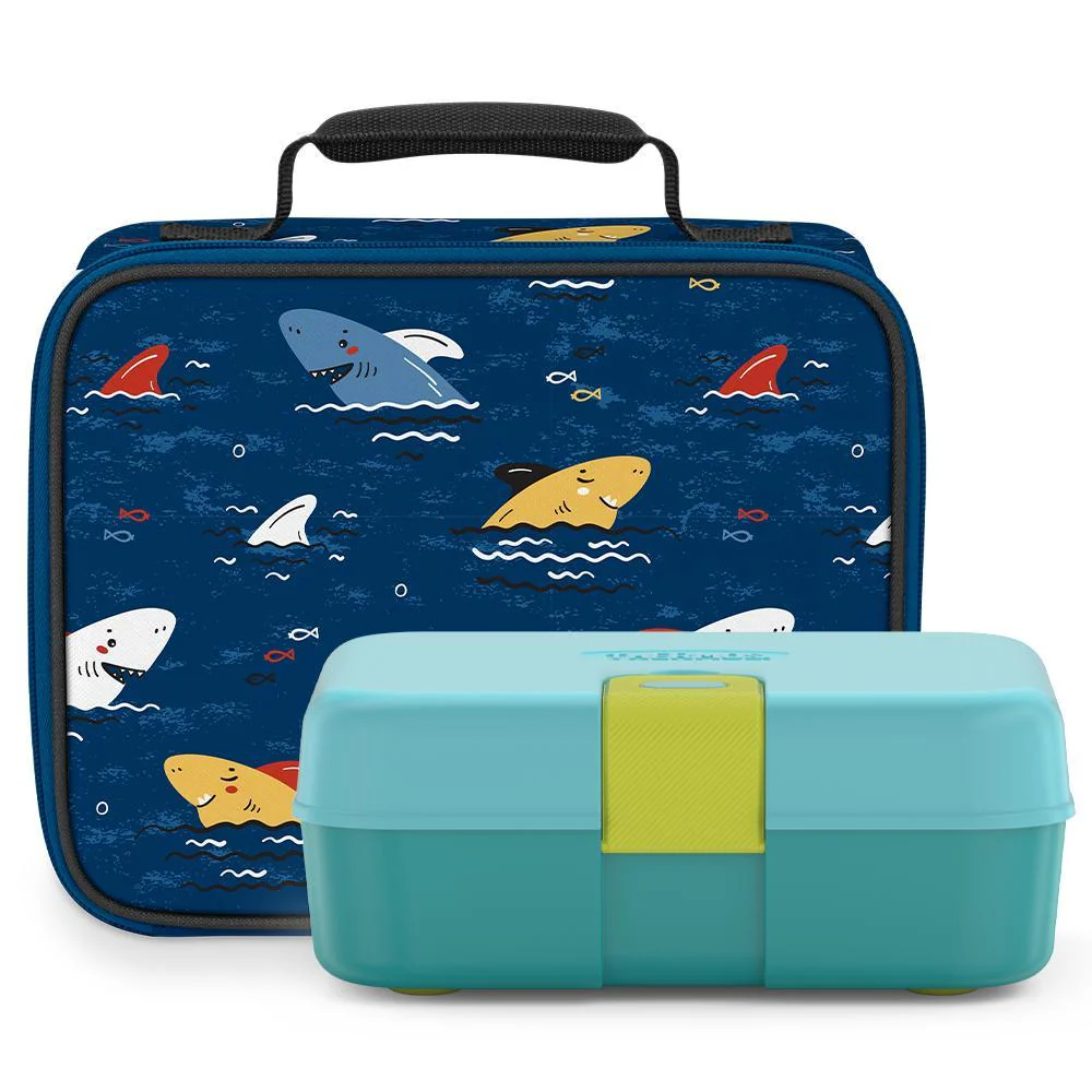 SOFT LUNCH BOX SHARKS,THERMOS® KIDSFREESTYLE™ KIT - LIGHT BLUE