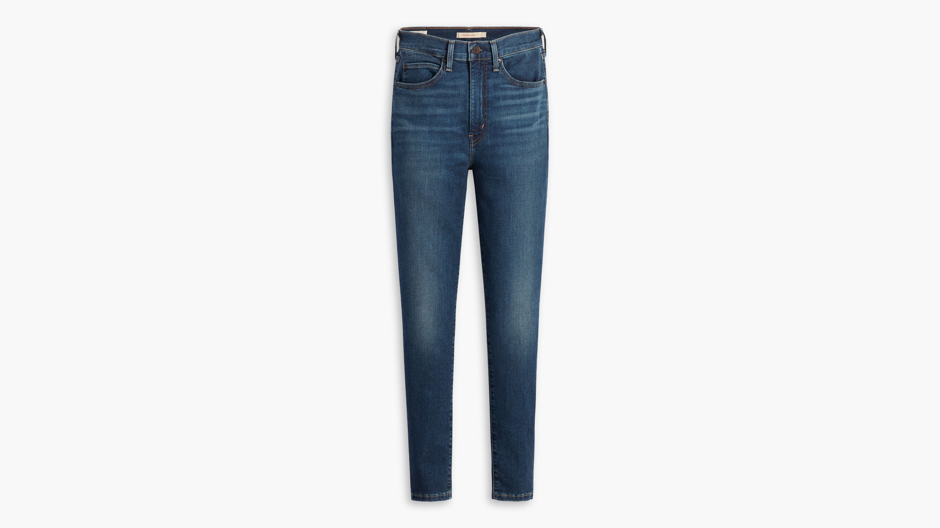 Jean taille haute skinny rétro - Valuable Time - Bleu