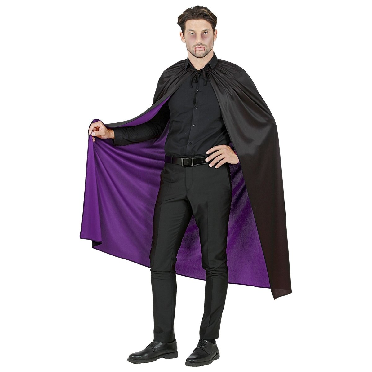 Halloween Cape Zwart Paars 1,3m