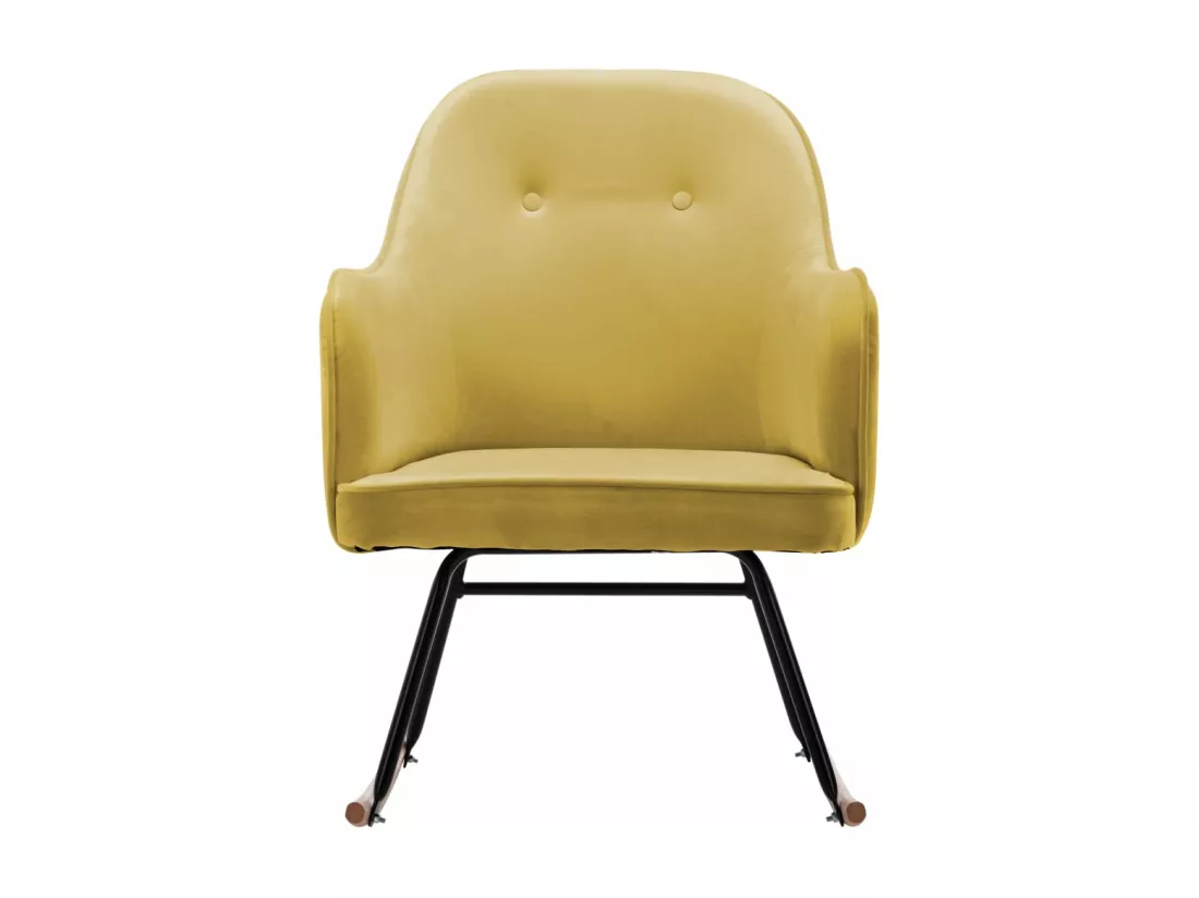 Chaise à bascule Jaune moutarde Velours
