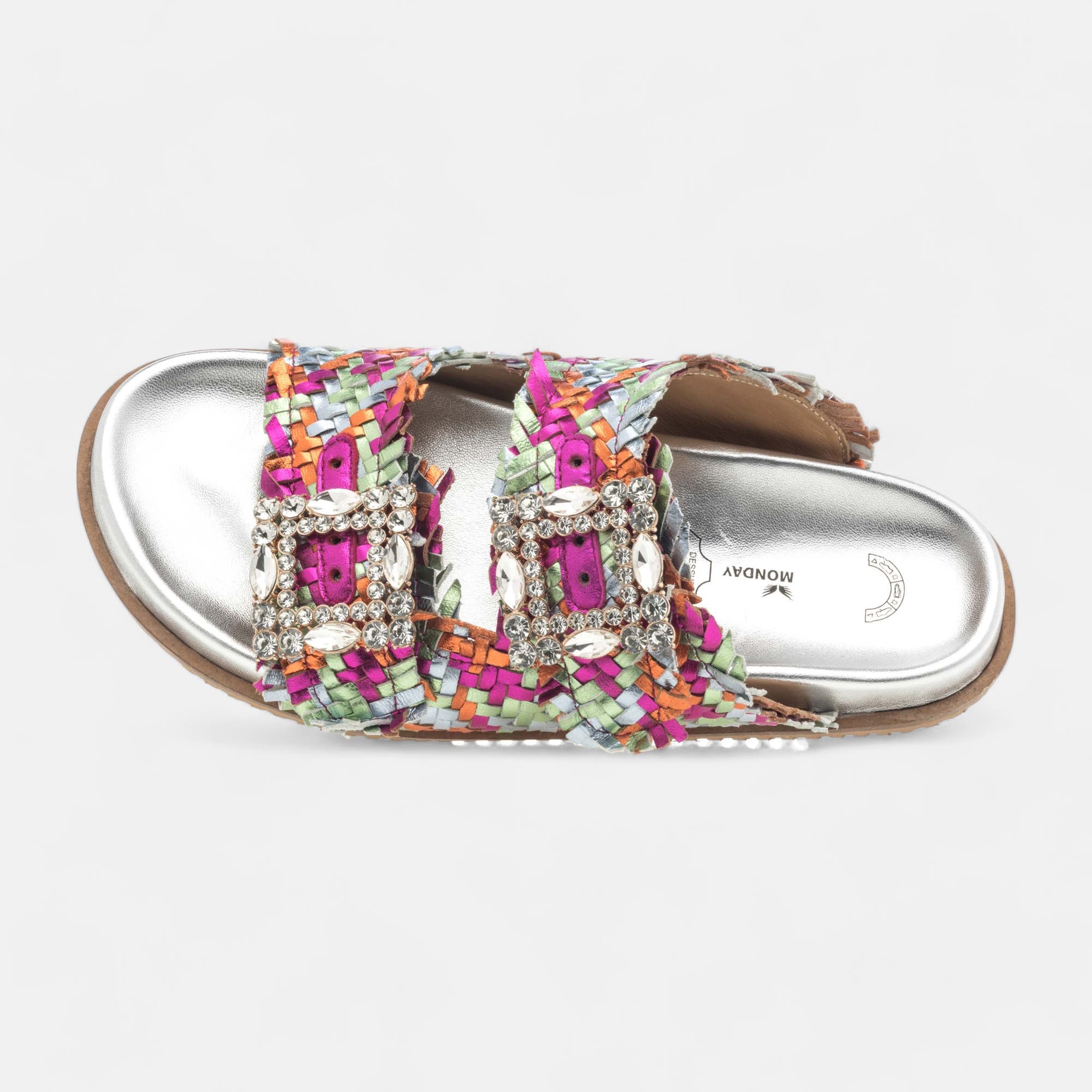 Mules Femme en cuir multicolore