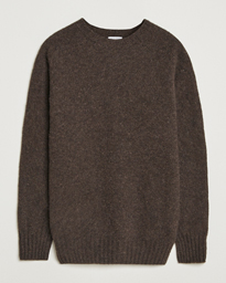 Sunspel Brushed Shetland Crew Neck Saffron