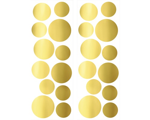 Muurstickers met gouden stippen, 25x70 cm