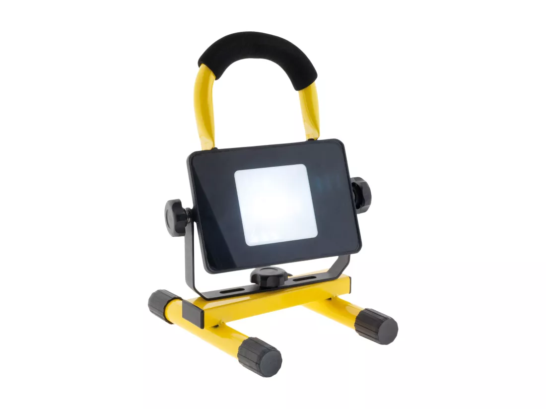 Projecteur LED rechargeable de chantier 10W - Jaune - Zenitech