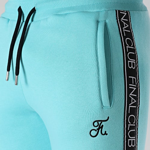 Pantalon Jogging A Bandes et Broderie 1001 Bleu Pastel