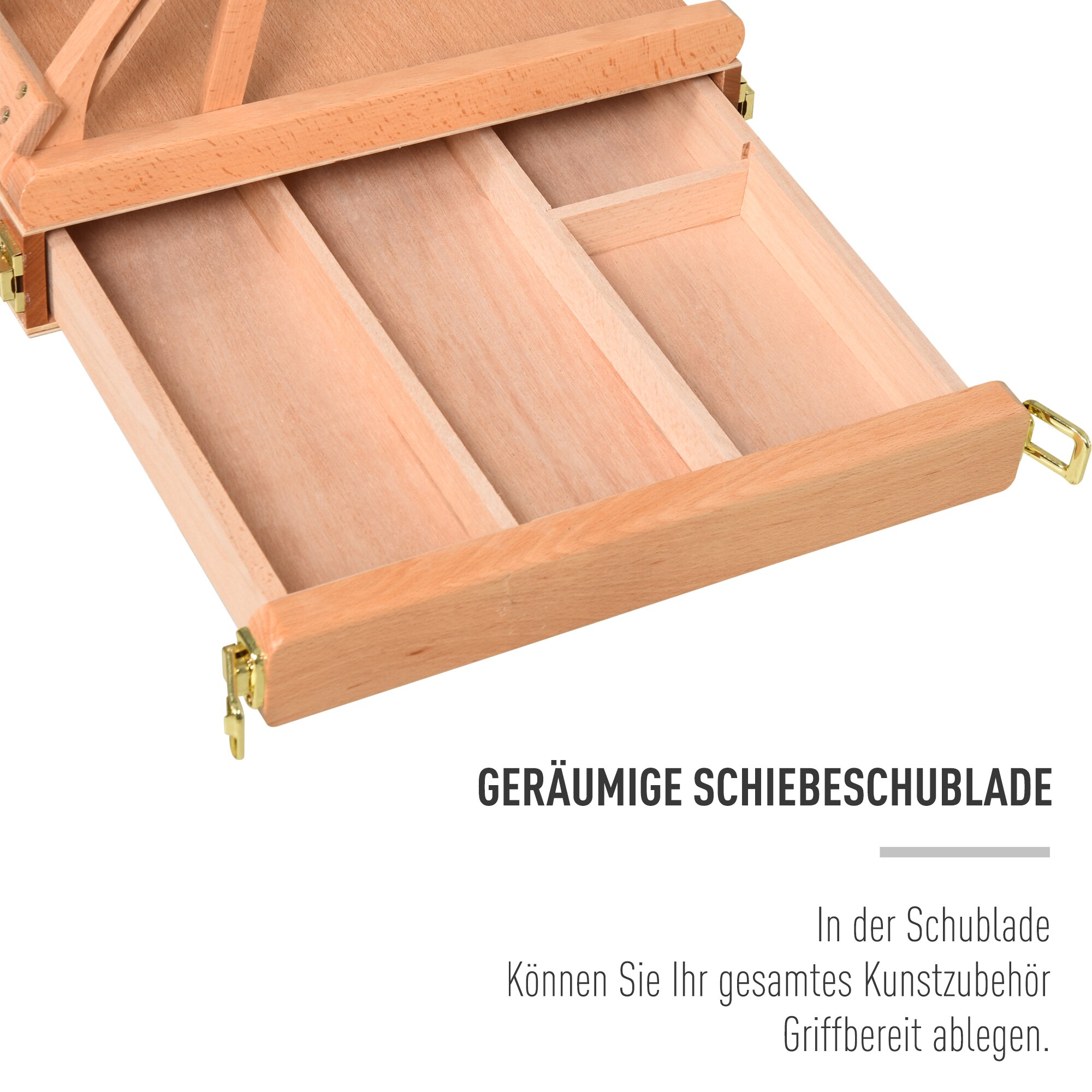 Vinsetto Staffelei mit verstellbaren Winkeln natur 42 x 36 x 12,5-69,9 cm (BxTxH)
