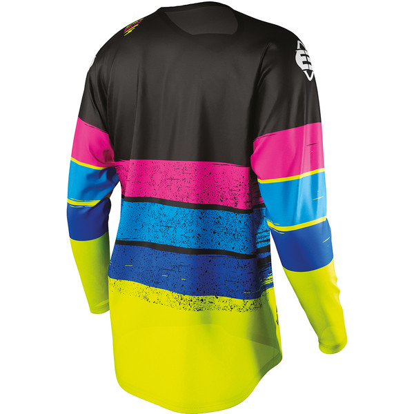 Freegun - Maillot Devo Stripe Noir / Jaune fluo / Bleu / Rose