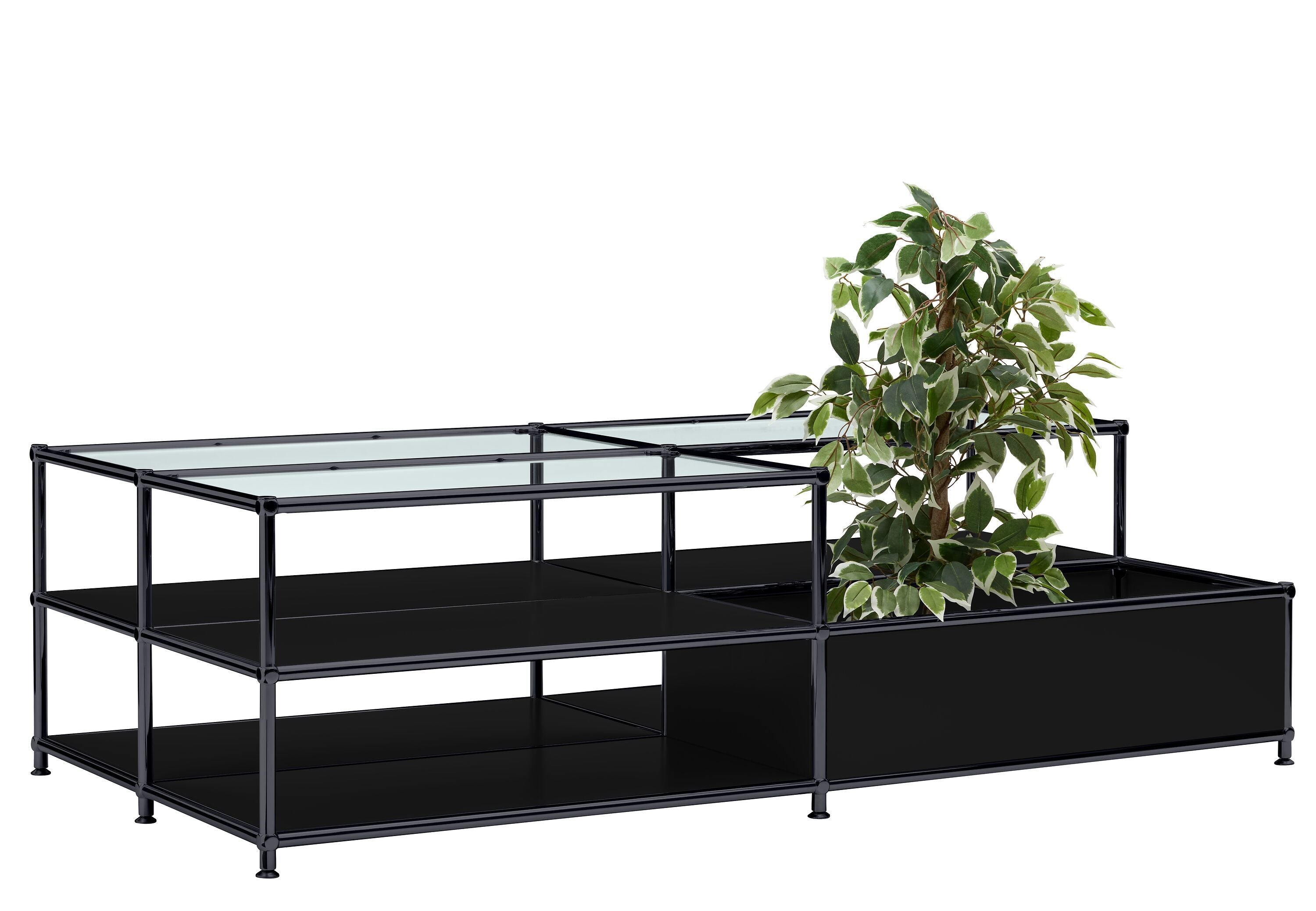 FLEXCUBE Salontisch - Schwarz / B: 152.5 cm x T: 77.5 cm x H: 43.5 cm