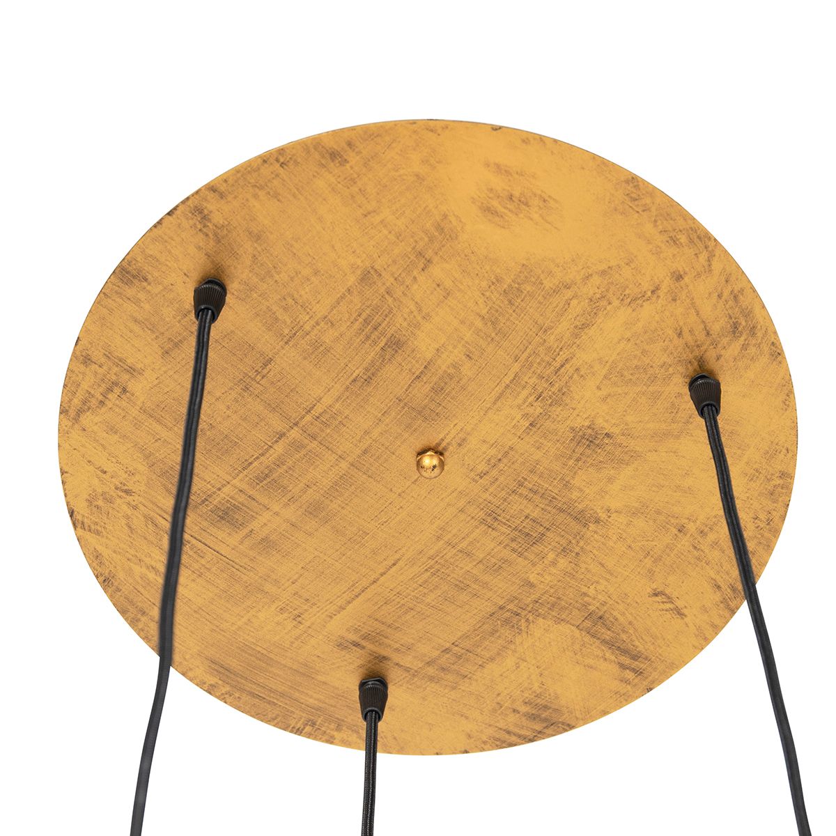 Vintage hanglamp antiek goud rond 3-lichts - Linden