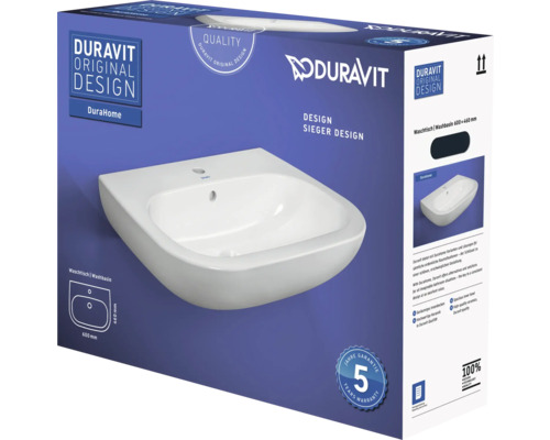 DURAVIT Wastafel DuraHome 60 x 46 cm wit glanzend 23866000A1