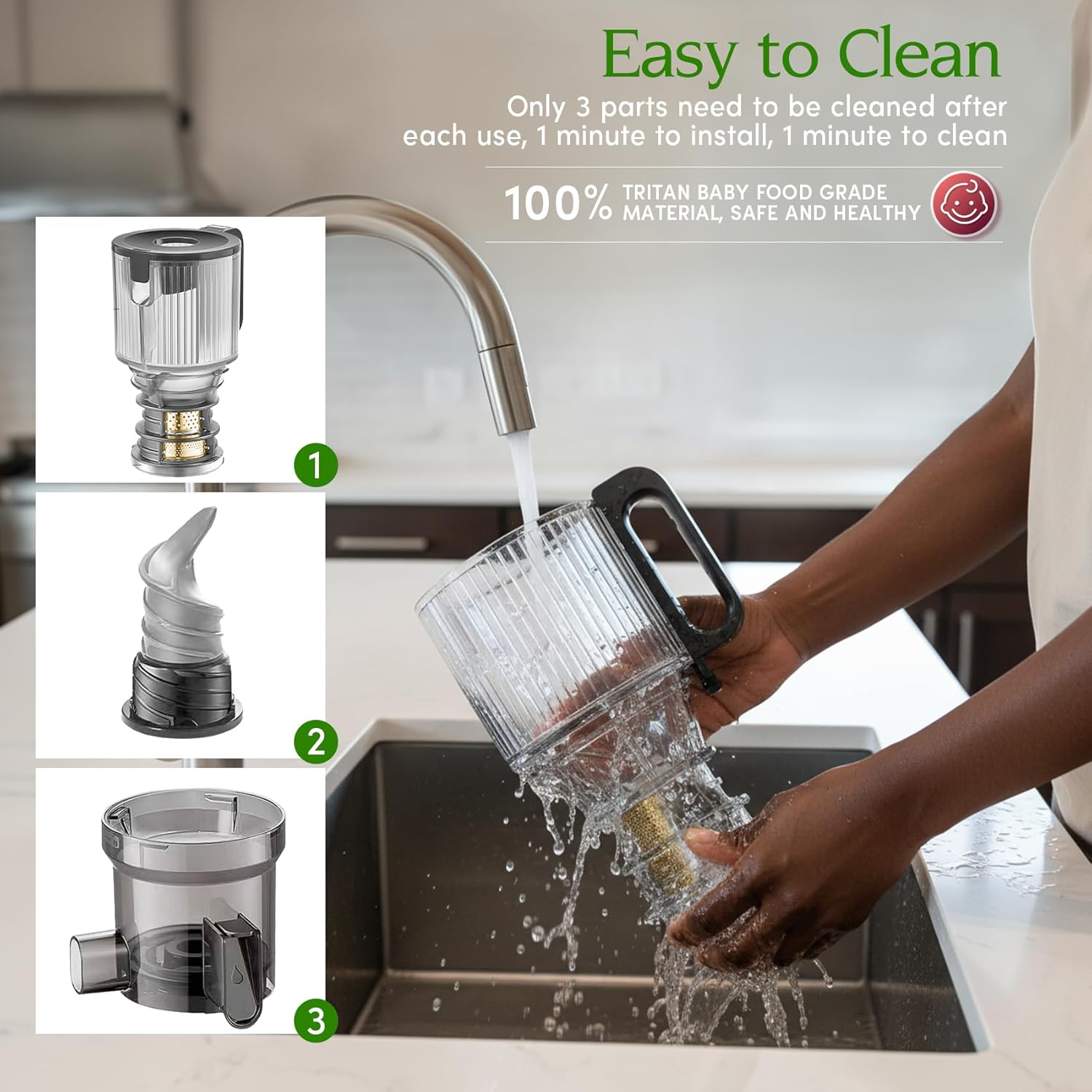 Anybear Entsafter mit 124 mm Einfüllschacht | 350W Slow Juicer mit Doppel-Zerkleinerungstechnologie für Ganze Früchte & Gemüse | Hohe Saftausbeute | BPA-freies Tritan-Material | Mit Saftrezepten(Grau)