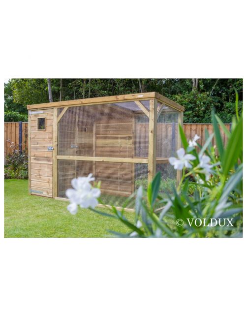 Voldux Volière Toon Links - Vogelverblijven - 300x120x190 cm Naturel