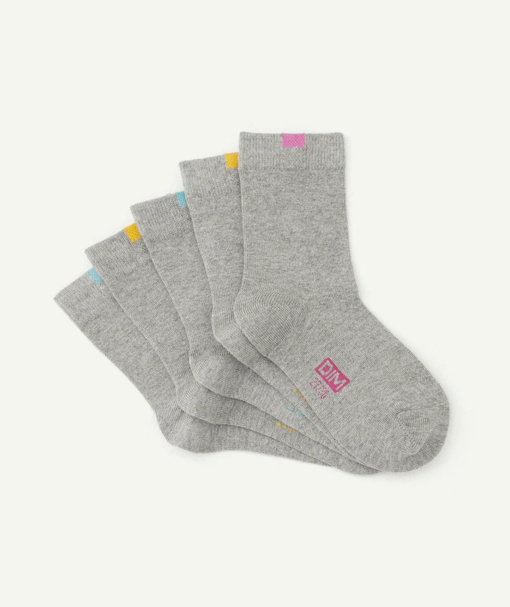 DIMLOT DE 5 PAIRES DE CHAUSSETTES GRIS CLAIR