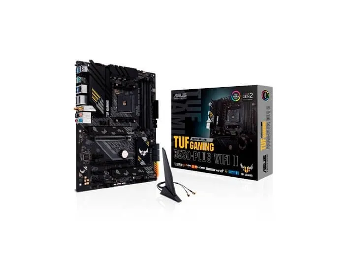 ASUS TUF GAMING B550-PLUS WIFI II - Bundkort - ATX - Socket AM4 - AMD B550 Chipset - USB-C Gen2, USB 3.2 Gen 1, USB 3.2 Gen 2 - 2.5 Gigabit LAN, Wi-Fi 6, Bluetooth - onboard grafik (CPU påkrævet) - HD Audio (8-kanaler)