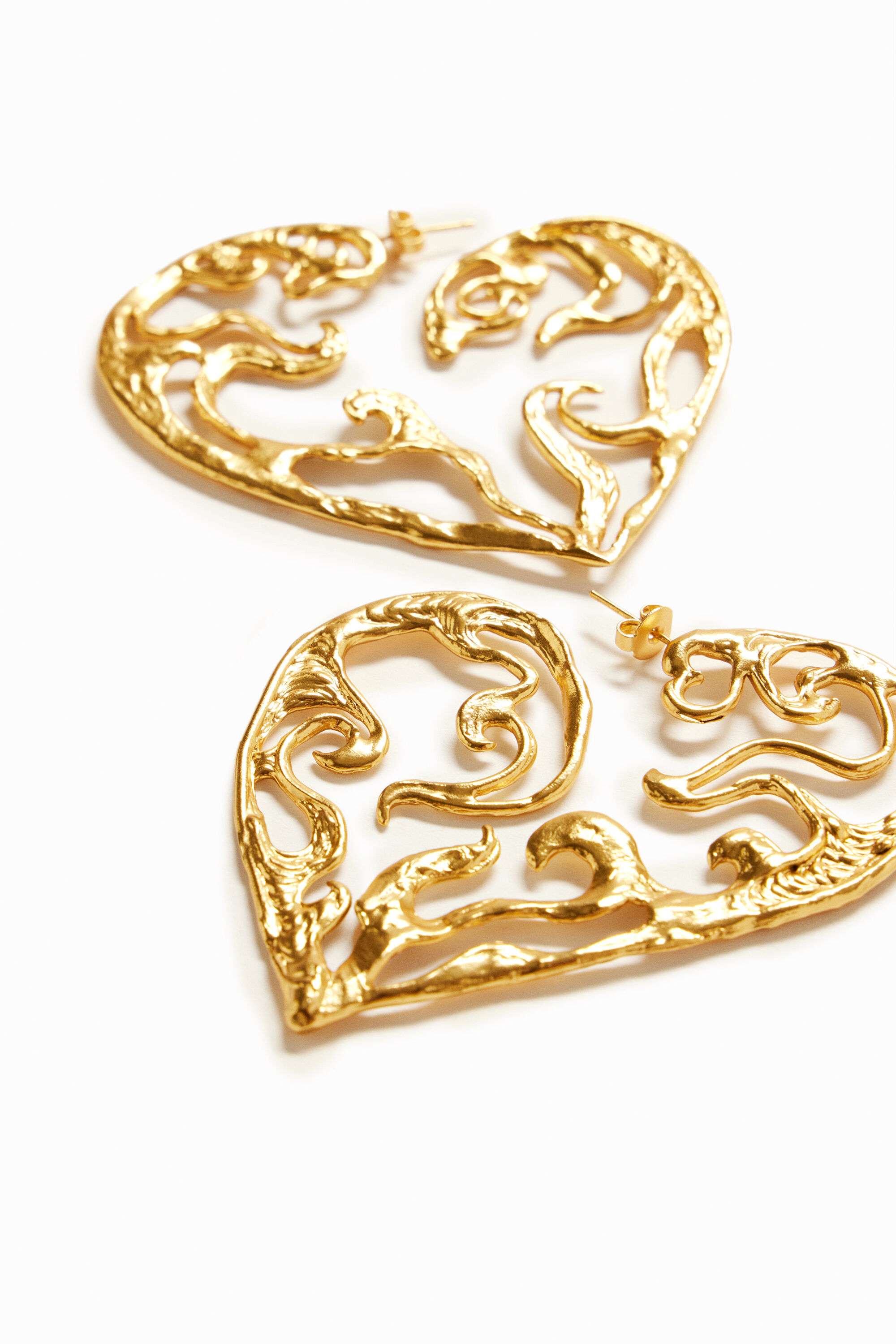 Boucles d'oreilles XL cœur plaquées or Zalio