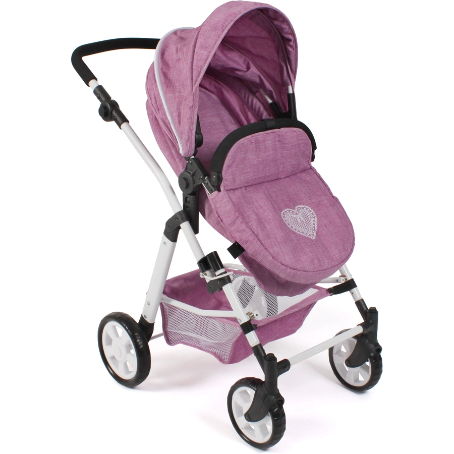 BAYER CHIC 2000 Kombi-Puppenwagen NELE Jeans pink