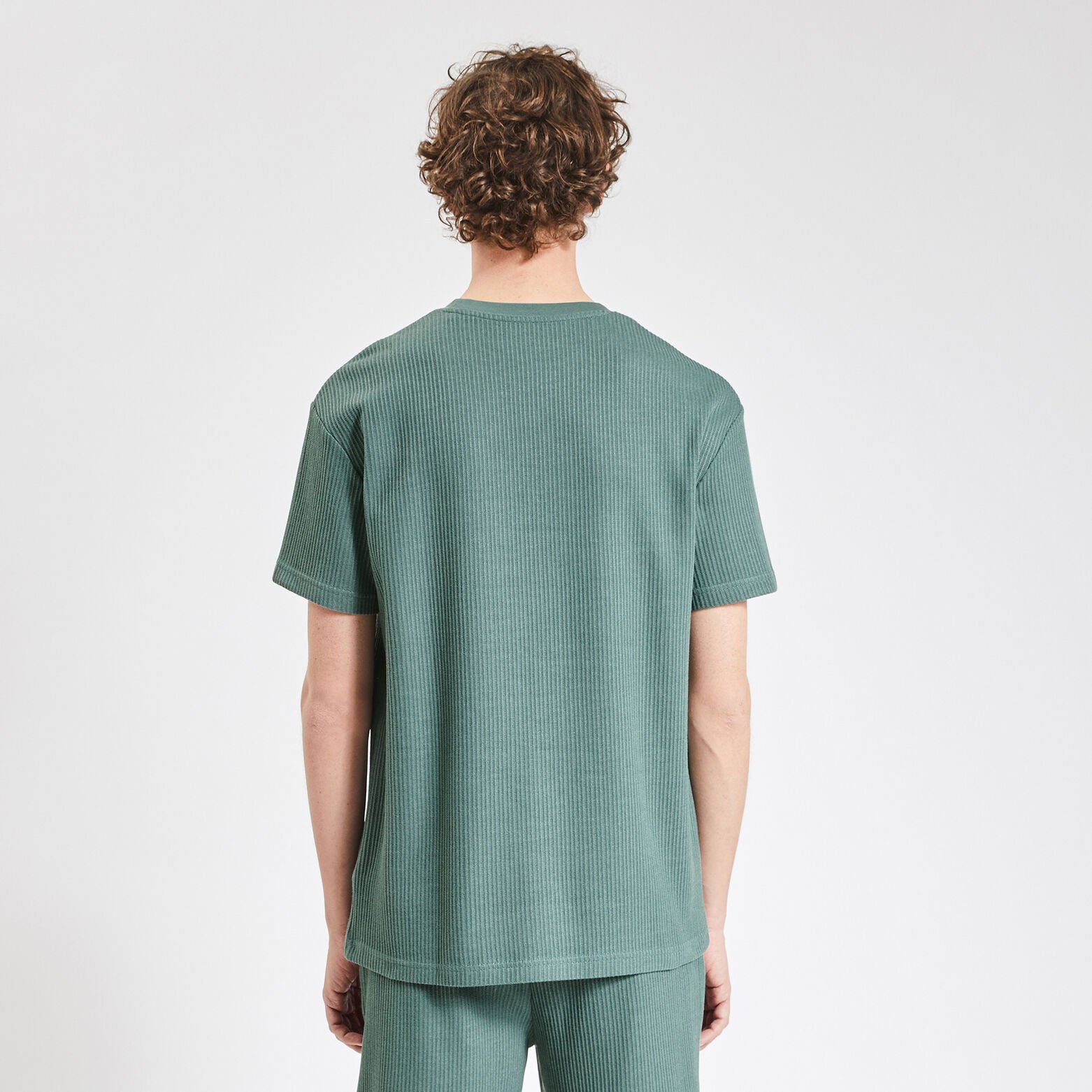Tee shirt matière gaufrée Vert clair
