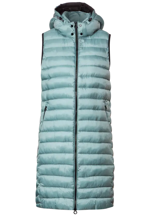 Lange Steppweste - polar mint