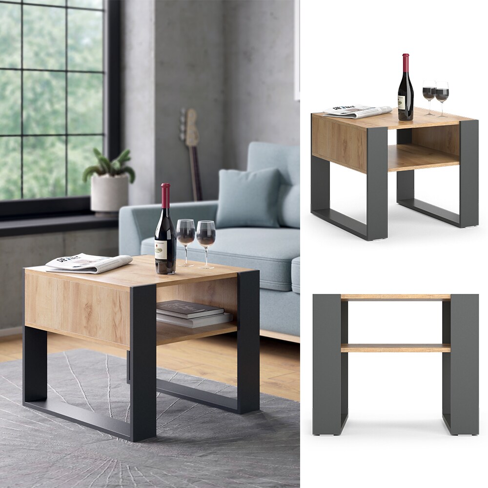 Vicco Couchtisch Sofatisch Beistelltisch Ari Eiche Anthrazit Wohnzimmertisch