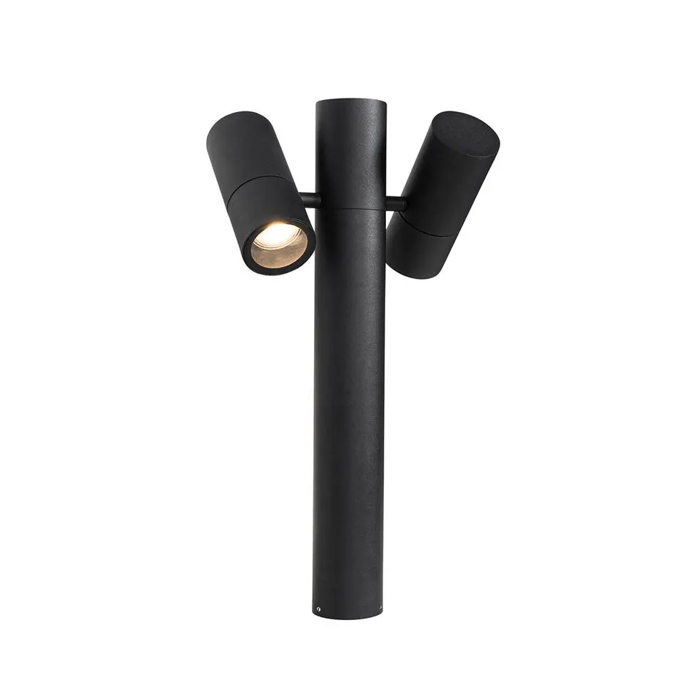 Qazqa staande buitenlampen duo zwart gu10
