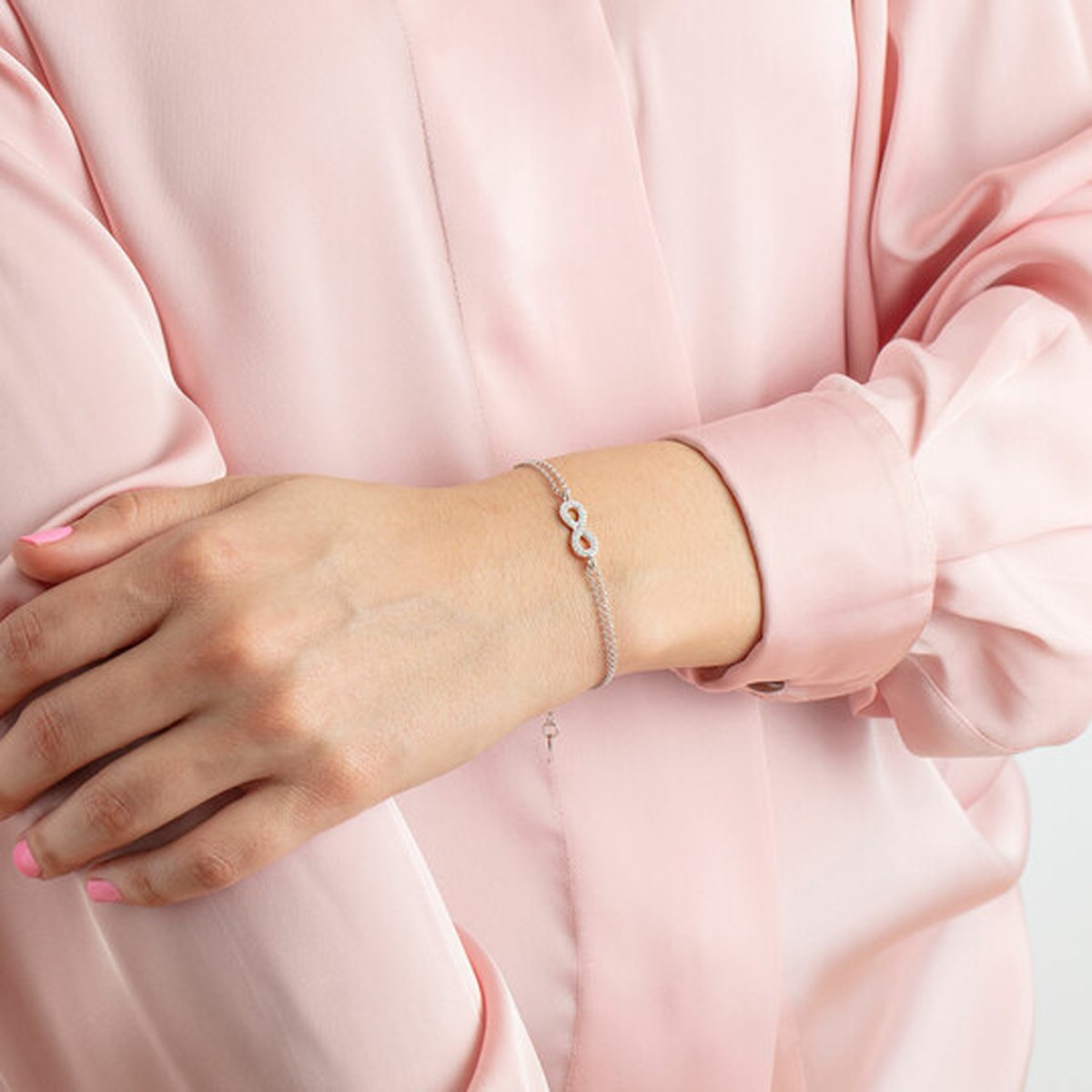 Bracelet Lotus Silver motif infini empierré
