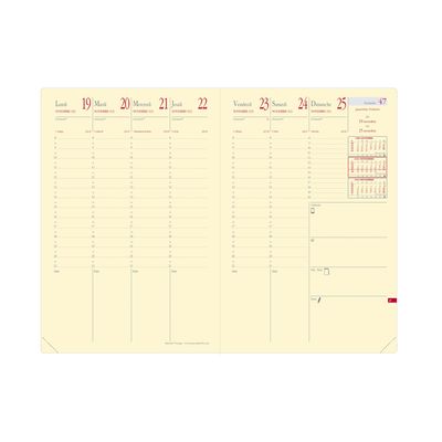 Agenda Marlow Ministre Prestige avec répertoire - 1 semaine sur 2 pages - 16 x 24 cm - bleu nuit - Quo Vadis