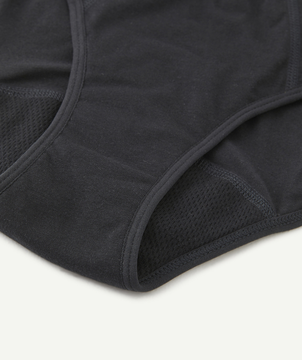 DIMCULOTTE MENSTRUELLE FILLE EN COTON BIO NOIR POUR FLUX MOYEN